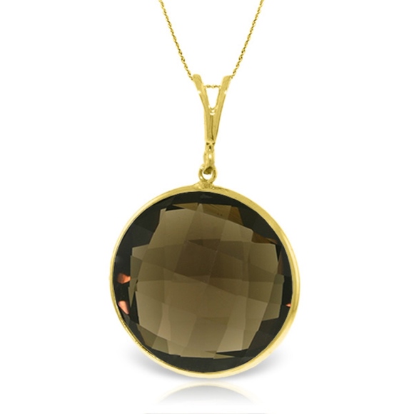 Galaxy Gold Products Jewelry - CHECKERBOARD CUT ROUND SMOKY QUARTZ